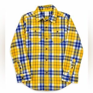 Carter’s Boys Plaid Button Down Shirt Size 6 Yellow Long Sleeve Flannel Style
